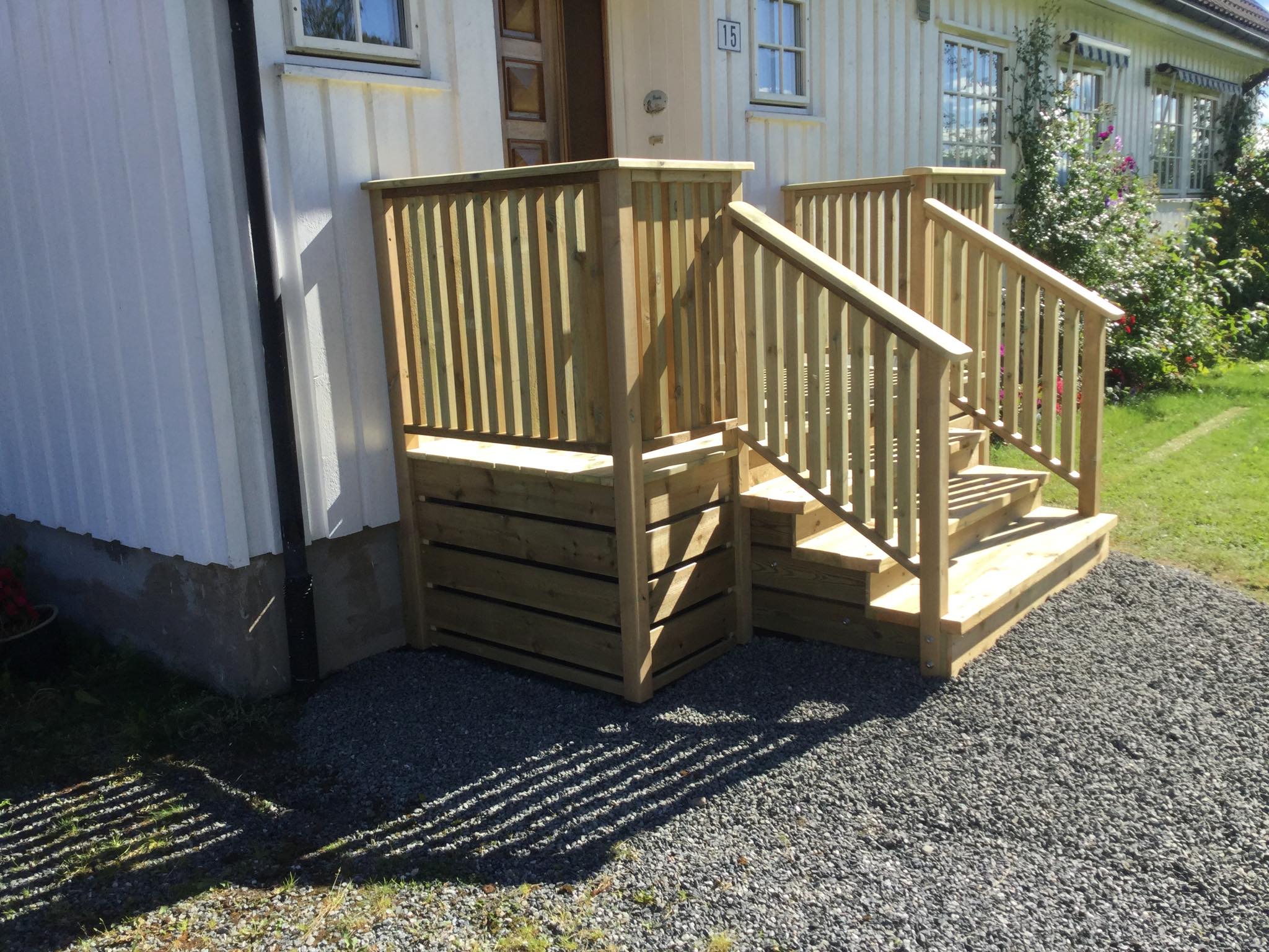 Outdoor entrance terrase from woods