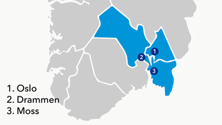 map of Oslo and Viken regions